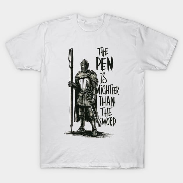 The Pen is Mightier Than The Sword. T-Shirt by TooplesArt